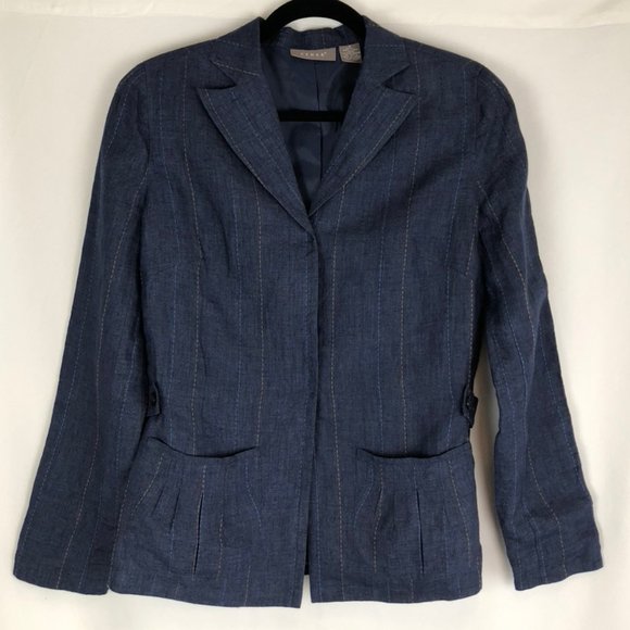 Kenar Casual Linen Jacket with Snap Closure